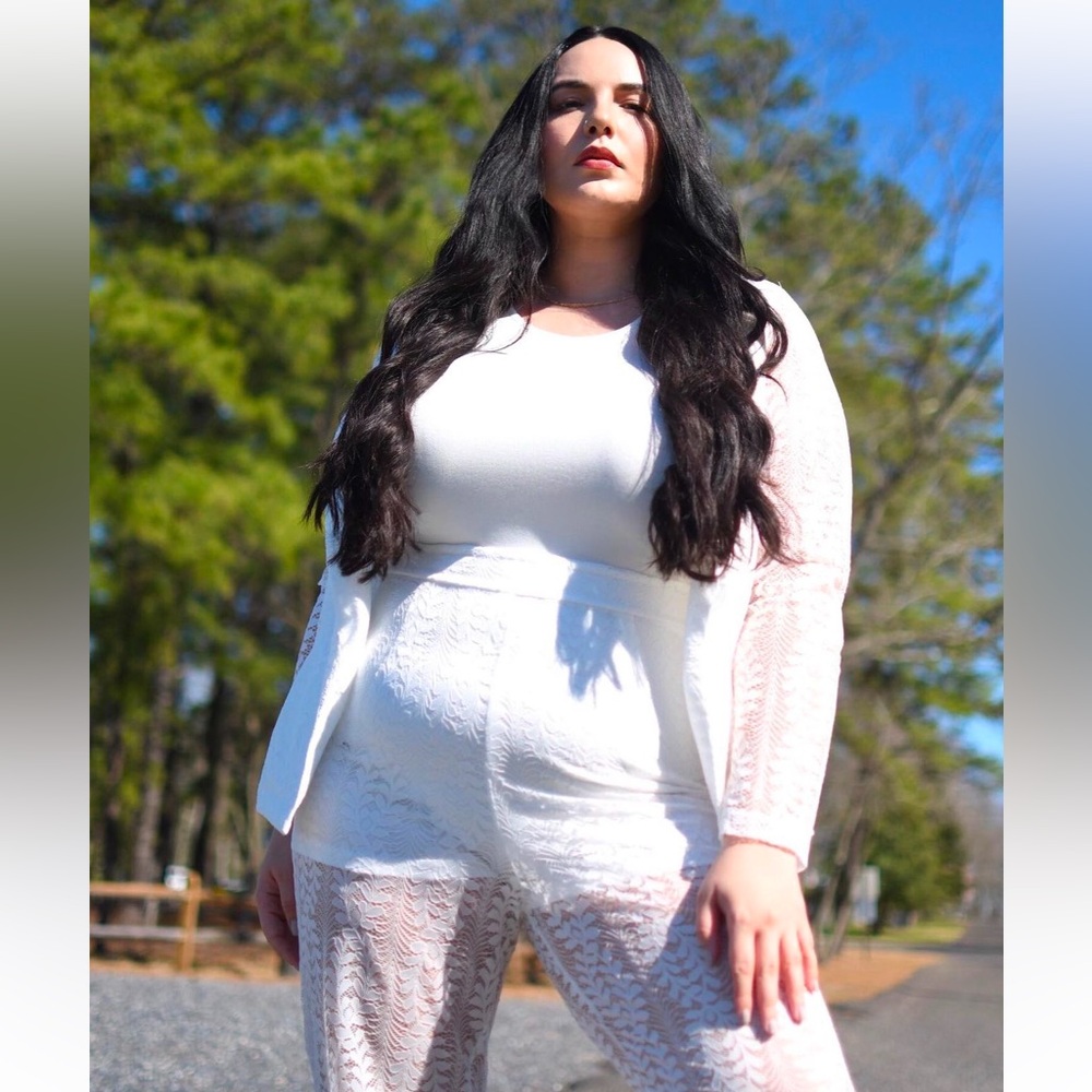 Fashion to Figure FTF set white lace blazer pants size 0 - Picture 5 of 6